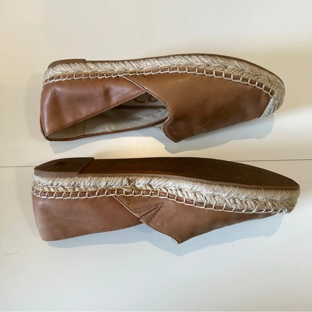 Sam Edelman Women’s Kesia Light Brown Genuine Leather Espadrille Flats sz 7M